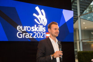 Christoph Sammer als Moderator der EuroSkills 2021 in Graz (Foto: EuroSkills)